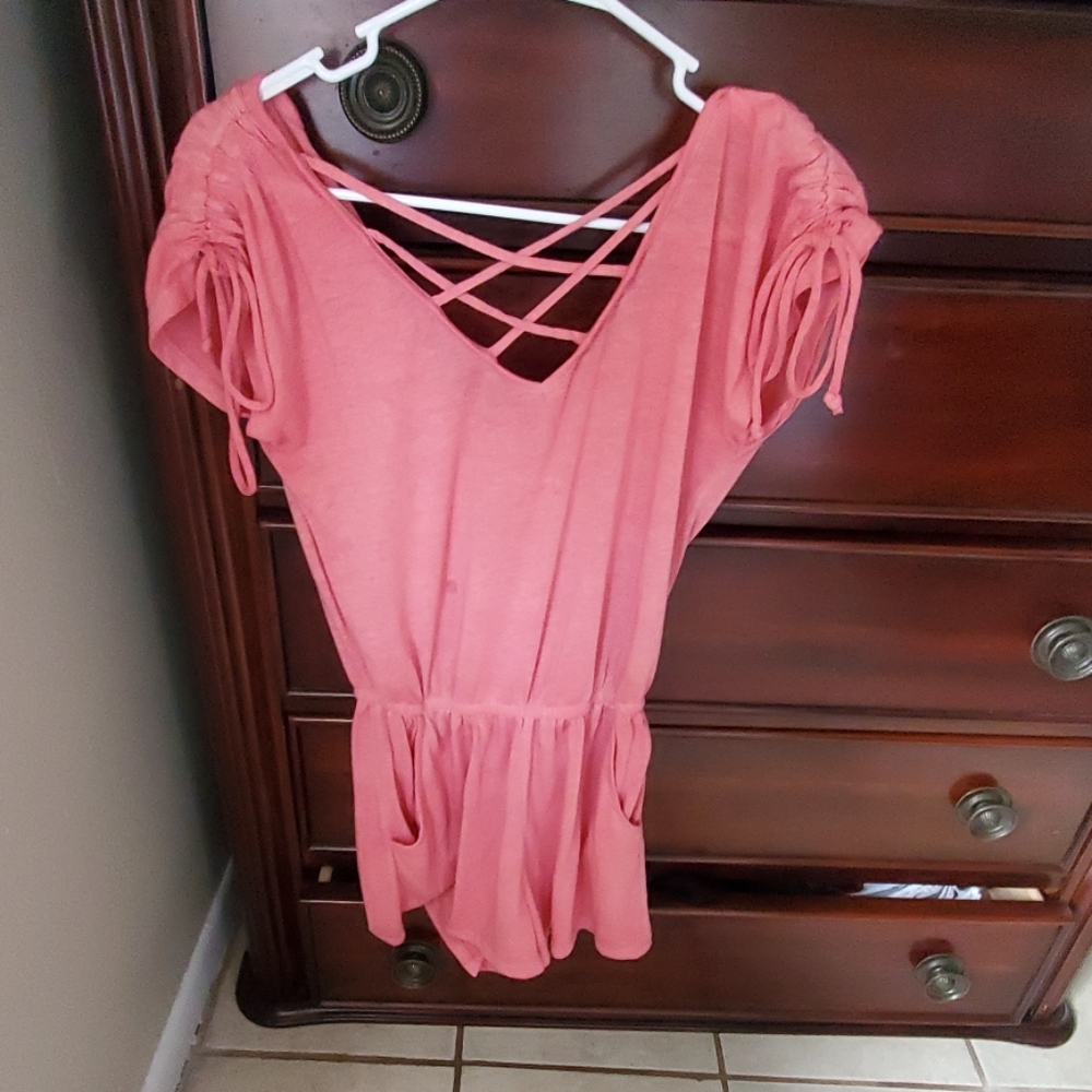 Coral colored romper